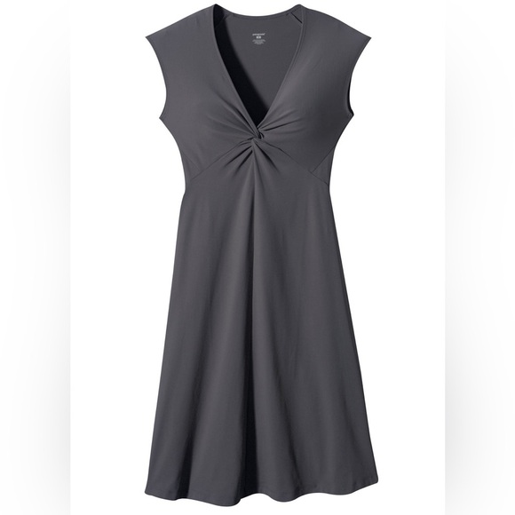 Patagonia Women's Cap Sleeve Bandha Twist Front Stretch Gray Midi Dress Medium M - Picture 1 of 6